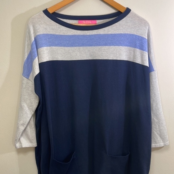 Lilly Pulitzer Elba Sweater. Moonlight Colorblock. Size M. - Picture 2 of 12